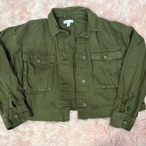 Topshop Khaki Utility Jacket - Cropped